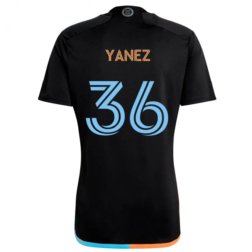 Danxen Homme Maillot Zidane Yañez #36 Noir Orange Bleu Tenues Extérieur 2024/25 T-Shirt