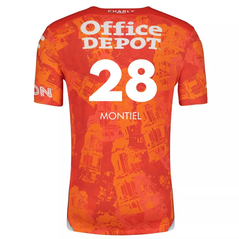 Danxen Homme Maillot Elías Montiel #28 Orange White Tenues Extérieur 2024/25 T-Shirt