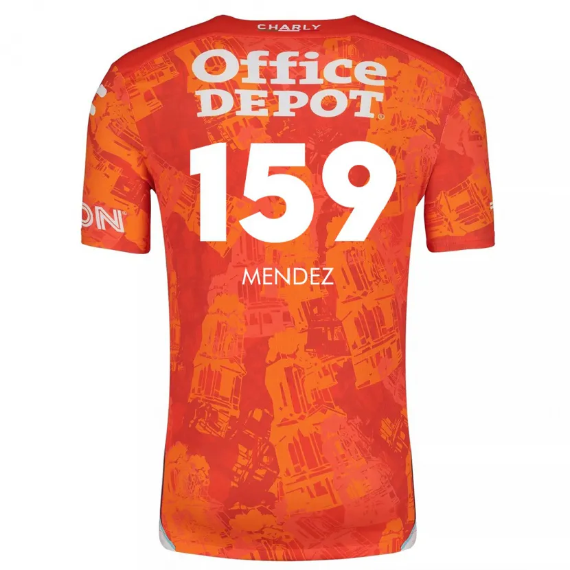 Danxen Homme Maillot Daniel Méndez #159 Orange White Tenues Extérieur 2024/25 T-Shirt