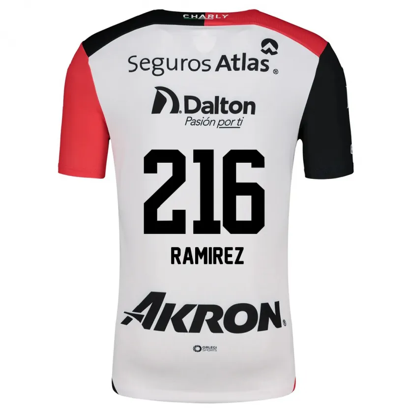 Danxen Homme Maillot Paulo Ramírez #216 Blanc Rouge Noir Tenues Extérieur 2024/25 T-Shirt