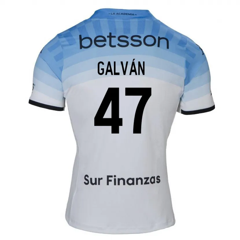 Danxen Homme Maillot Ignacio Galván #47 Blanc Bleu Noir Tenues Extérieur 2024/25 T-Shirt