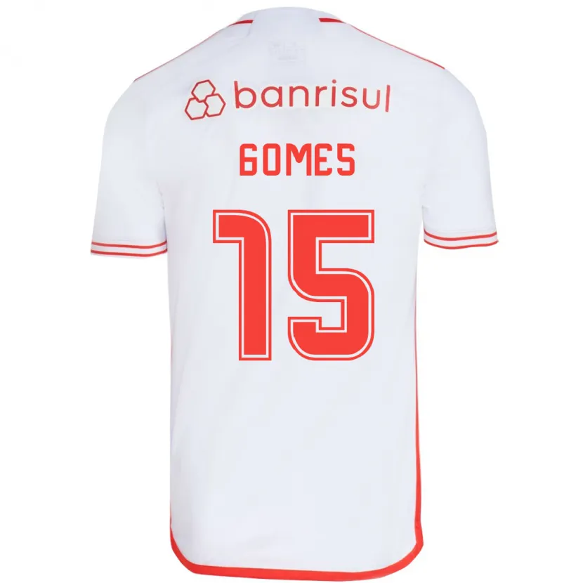 Danxen Homme Maillot Bruno Gomes #15 Blanc Rouge Tenues Extérieur 2024/25 T-Shirt