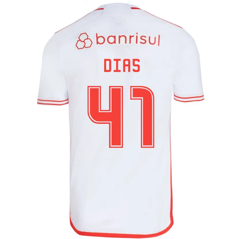 Danxen Homme Maillot Matheus Dias #41 Blanc Rouge Tenues Extérieur 2024/25 T-Shirt