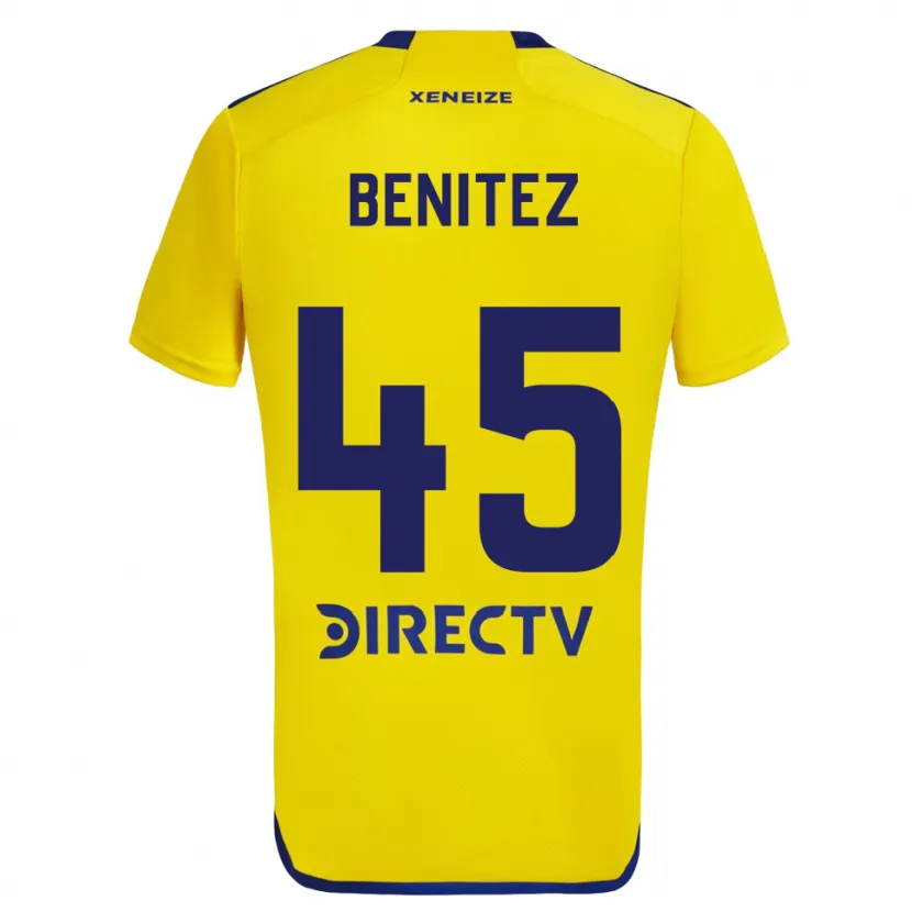 Danxen Homme Maillot Mauricio Benítez #45 Jaune Bleu Tenues Extérieur 2024/25 T-Shirt