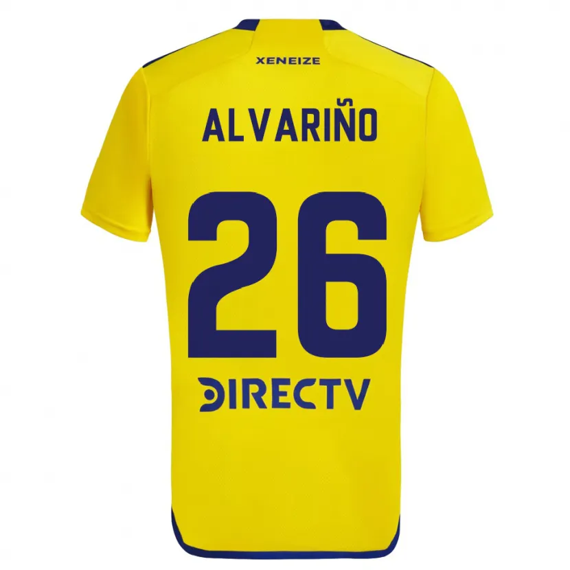 Danxen Homme Maillot Alexis Alvariño #26 Jaune Bleu Tenues Extérieur 2024/25 T-Shirt