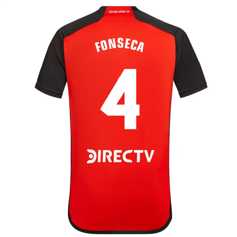 Danxen Homme Maillot Nicolás Fonseca #4 Rouge Noir Blanc Tenues Extérieur 2024/25 T-Shirt