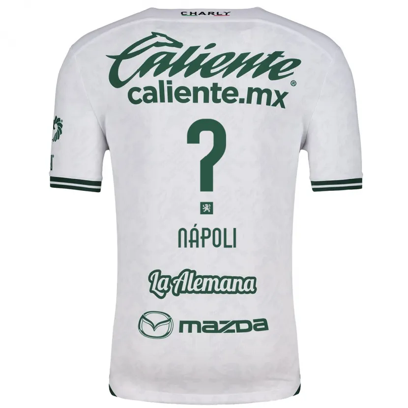 Danxen Homme Maillot Gonzalo Nápoli #0 Blanc Vert Tenues Extérieur 2024/25 T-Shirt