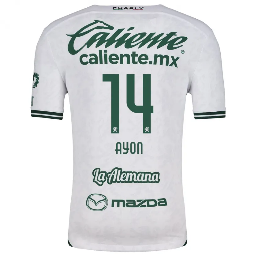 Danxen Homme Maillot Ettson Ayón #14 Blanc Vert Tenues Extérieur 2024/25 T-Shirt