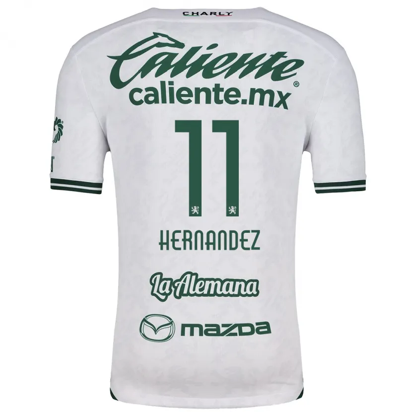 Danxen Homme Maillot Elías Hernández #11 Blanc Vert Tenues Extérieur 2024/25 T-Shirt