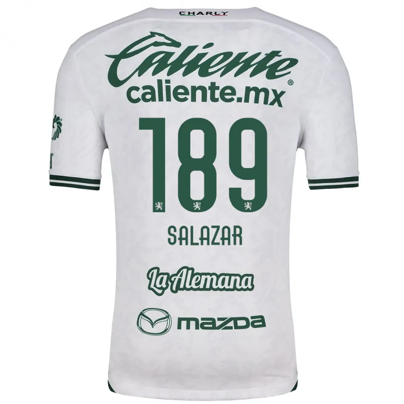 Danxen Homme Maillot José Salazar #189 Blanc Vert Tenues Extérieur 2024/25 T-Shirt