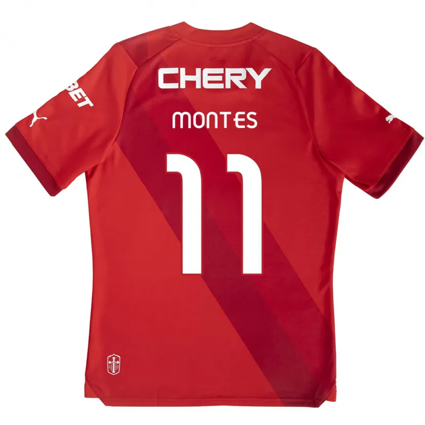 Danxen Homme Maillot Clemente Montes #11 Rouge Blanc Tenues Extérieur 2024/25 T-Shirt