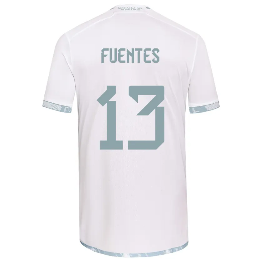 Danxen Homme Maillot Karen Fuentes #13 Blanc Gris Tenues Extérieur 2024/25 T-Shirt