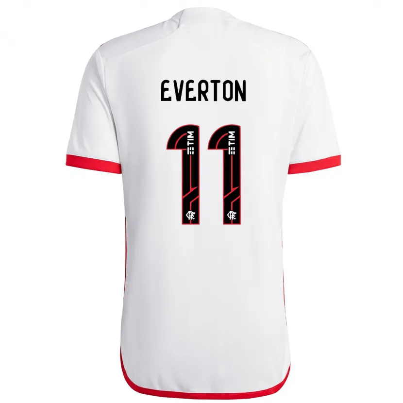 Danxen Homme Maillot Everton #11 Blanc Rouge Tenues Extérieur 2024/25 T-Shirt