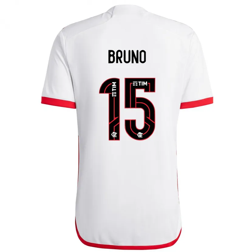 Danxen Homme Maillot Fabrício Bruno #15 Blanc Rouge Tenues Extérieur 2024/25 T-Shirt