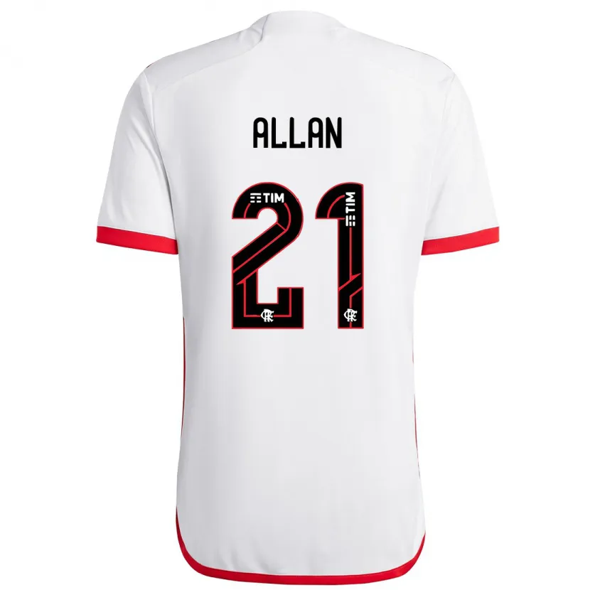 Danxen Homme Maillot Allan #21 Blanc Rouge Tenues Extérieur 2024/25 T-Shirt