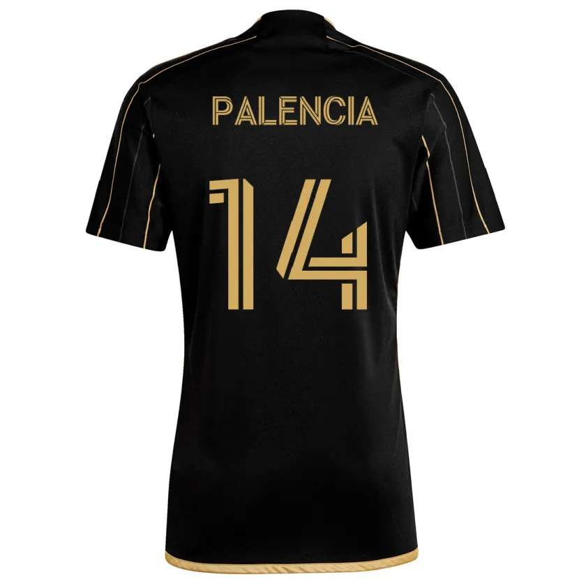 Danxen Femme Maillot Sergi Palencia #14 Or Noir Tenues Domicile 2024/25 T-Shirt