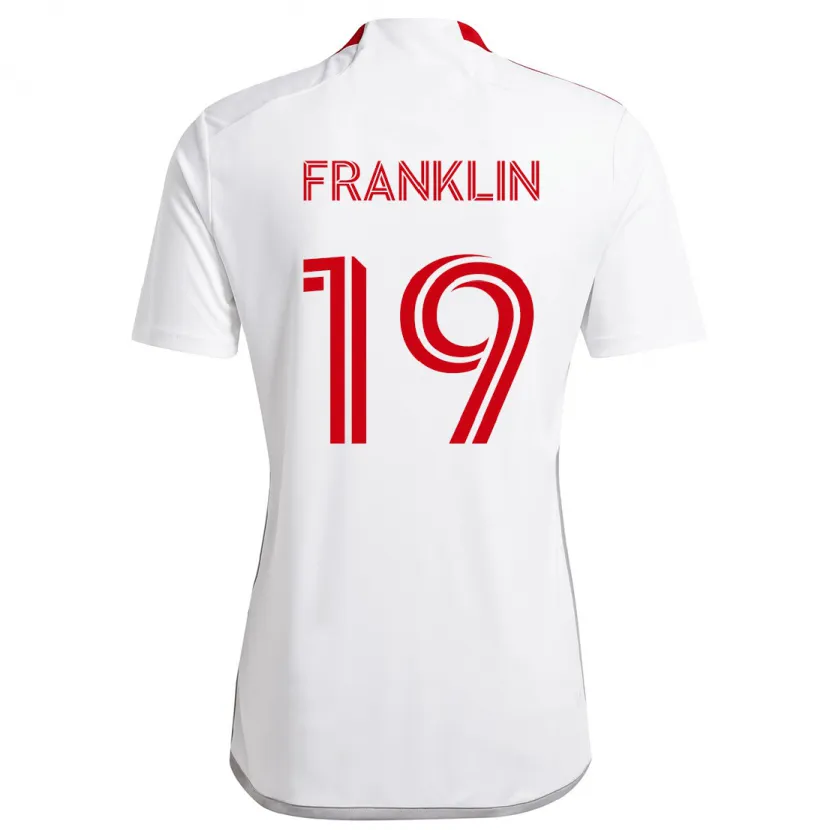 Danxen Femme Maillot Kobe Franklin #19 Blanc Rouge Tenues Extérieur 2024/25 T-Shirt