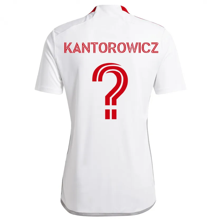 Danxen Femme Maillot Dominic Kantorowicz #0 Blanc Rouge Tenues Extérieur 2024/25 T-Shirt