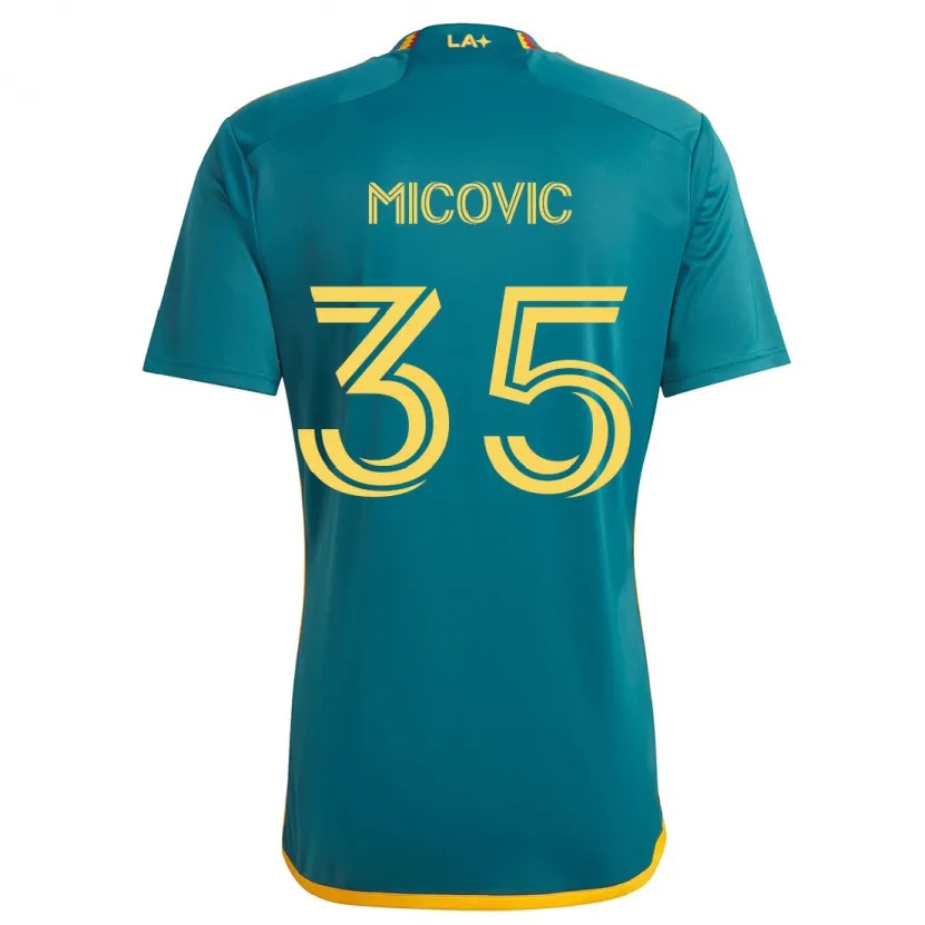 Danxen Femme Maillot Novak Micovic #35 Vert Jaune Tenues Extérieur 2024/25 T-Shirt