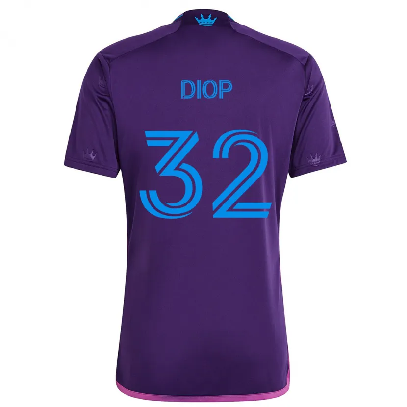 Danxen Femme Maillot Hamady Diop #32 Bleu Violet Tenues Extérieur 2024/25 T-Shirt