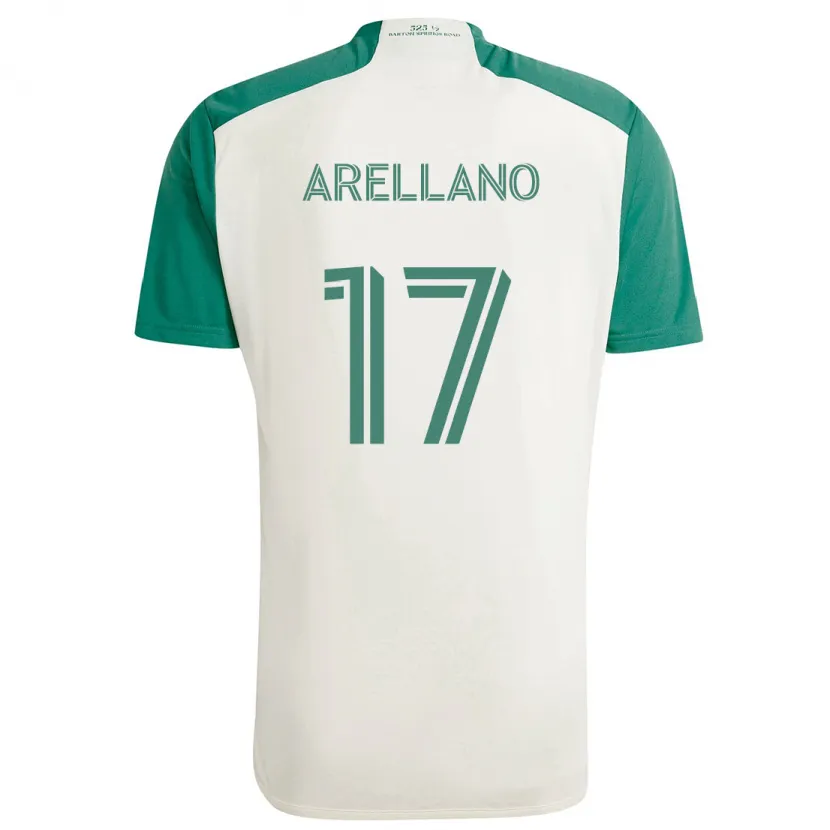 Danxen Femme Maillot Bryan Arellano #17 Couleurs Beiges Vert Tenues Extérieur 2024/25 T-Shirt