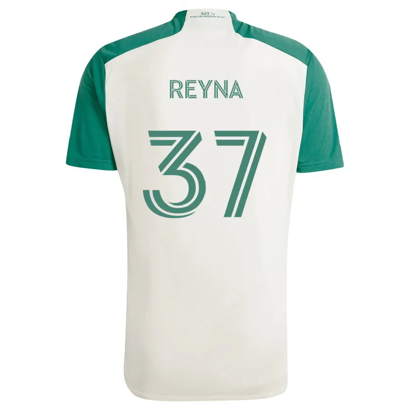 Danxen Femme Maillot Joah Reyna #37 Couleurs Beiges Vert Tenues Extérieur 2024/25 T-Shirt