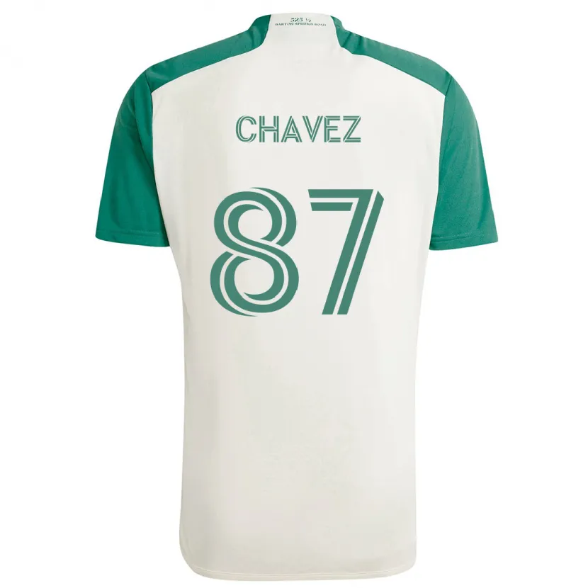 Danxen Femme Maillot Alfonso Ocampo-Chávez #87 Couleurs Beiges Vert Tenues Extérieur 2024/25 T-Shirt