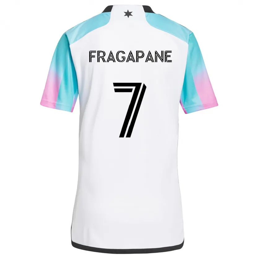 Danxen Femme Maillot Franco Fragapane #7 Blanc Bleu Noir Tenues Extérieur 2024/25 T-Shirt