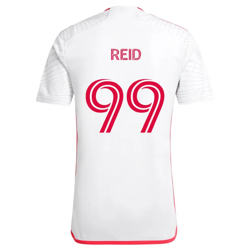 Danxen Femme Maillot Jayden Reid #99 Blanc Rouge Tenues Extérieur 2024/25 T-Shirt