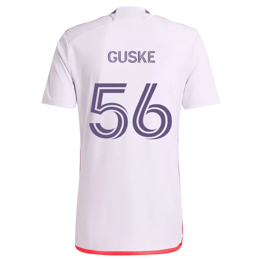 Danxen Femme Maillot Colin Guske #56 Blanc Rouge Violet Tenues Extérieur 2024/25 T-Shirt