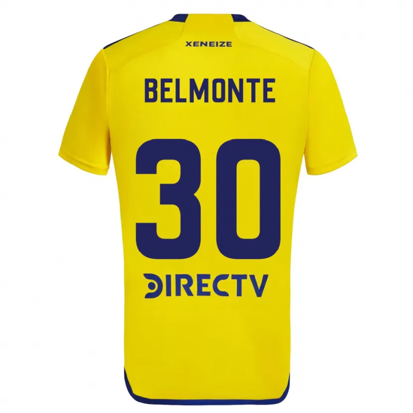 Danxen Femme Maillot Tomás Belmonte #30 Jaune Bleu Tenues Extérieur 2024/25 T-Shirt