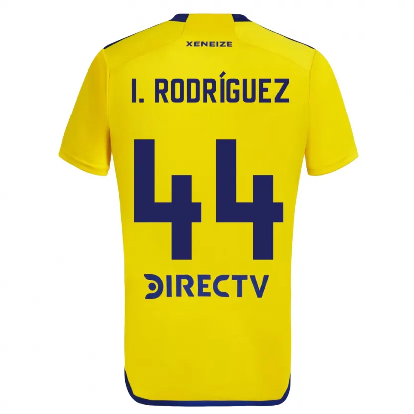 Danxen Femme Maillot Ignacio Rodríguez #44 Jaune Bleu Tenues Extérieur 2024/25 T-Shirt