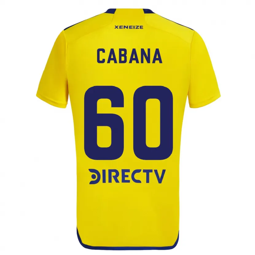 Danxen Femme Maillot Juan Pablo Cabaña #60 Jaune Bleu Tenues Extérieur 2024/25 T-Shirt