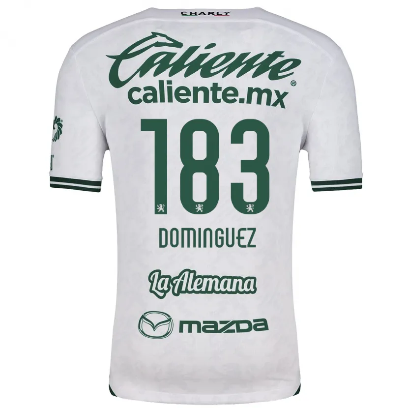 Danxen Femme Maillot Jesús Domínguez #183 Blanc Vert Tenues Extérieur 2024/25 T-Shirt