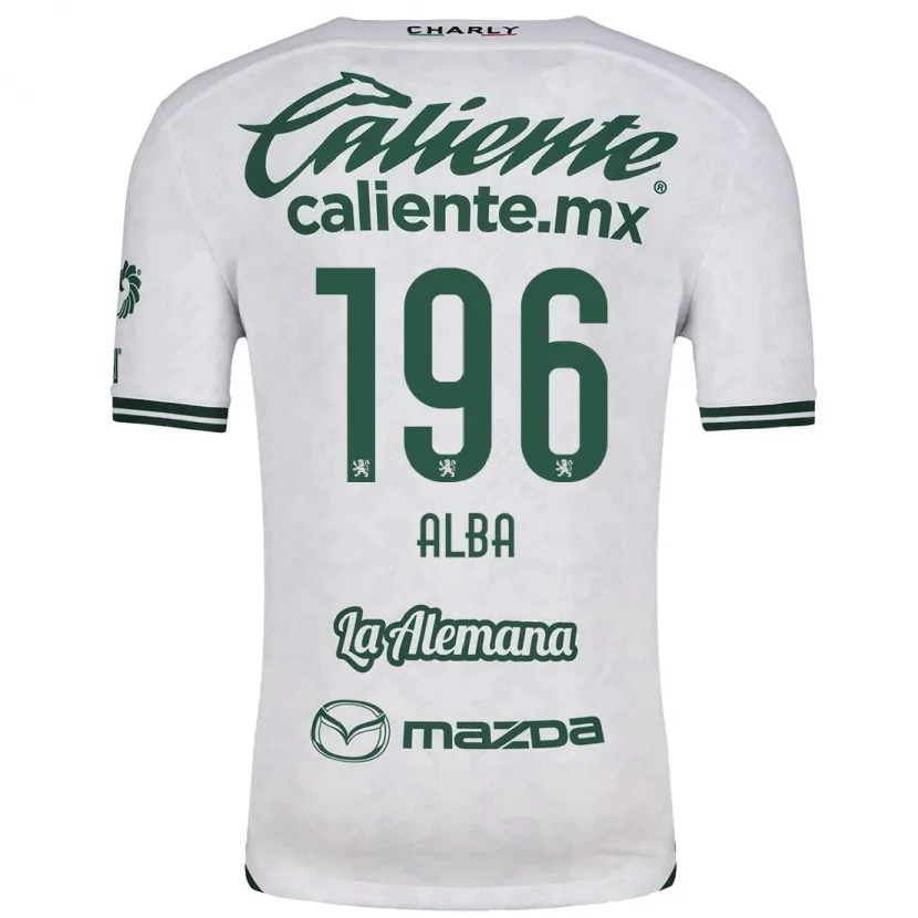 Danxen Femme Maillot Óscar Alba #196 Blanc Vert Tenues Extérieur 2024/25 T-Shirt