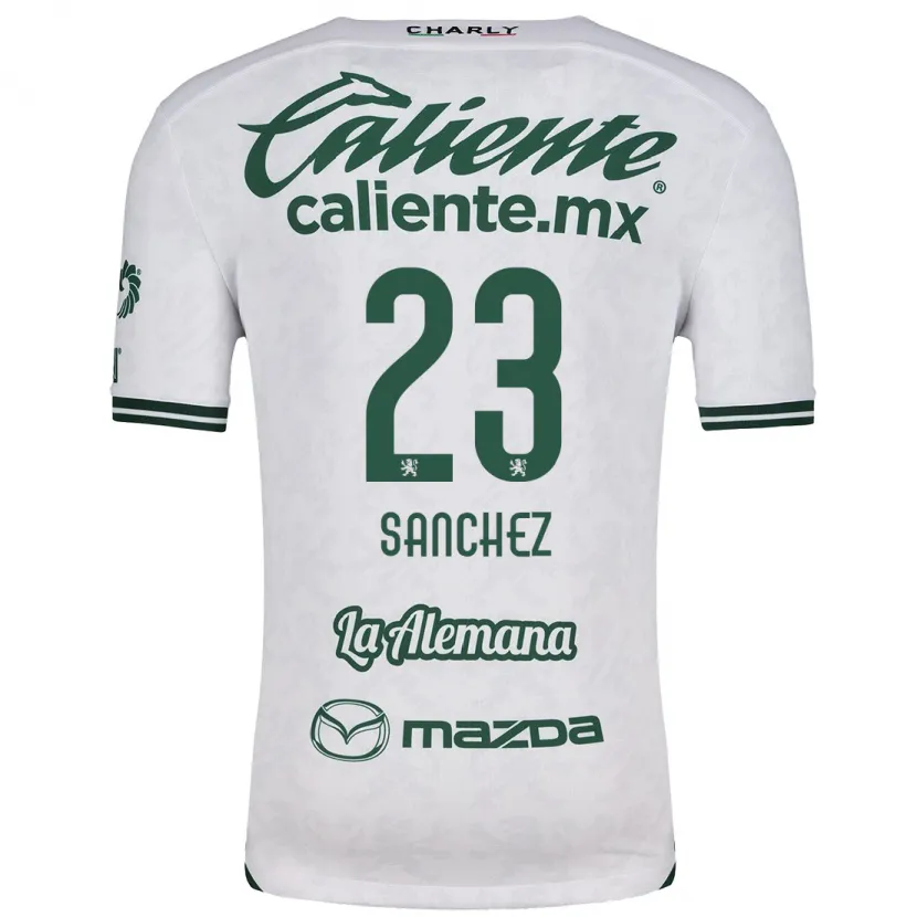 Danxen Femme Maillot Borja Sánchez #23 Blanc Vert Tenues Extérieur 2024/25 T-Shirt