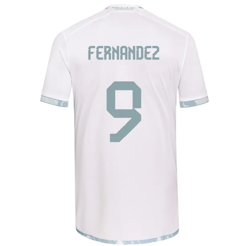 Danxen Femme Maillot Leandro Fernández #9 Blanc Gris Tenues Extérieur 2024/25 T-Shirt