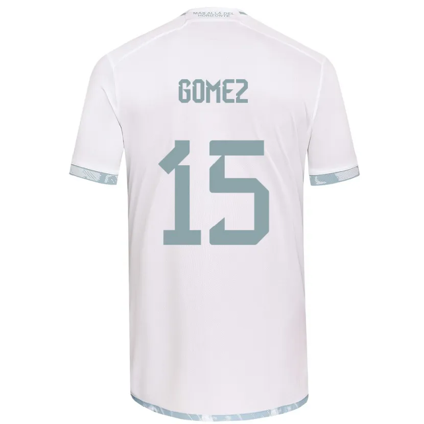 Danxen Femme Maillot Juan Pablo Gómez #15 Blanc Gris Tenues Extérieur 2024/25 T-Shirt