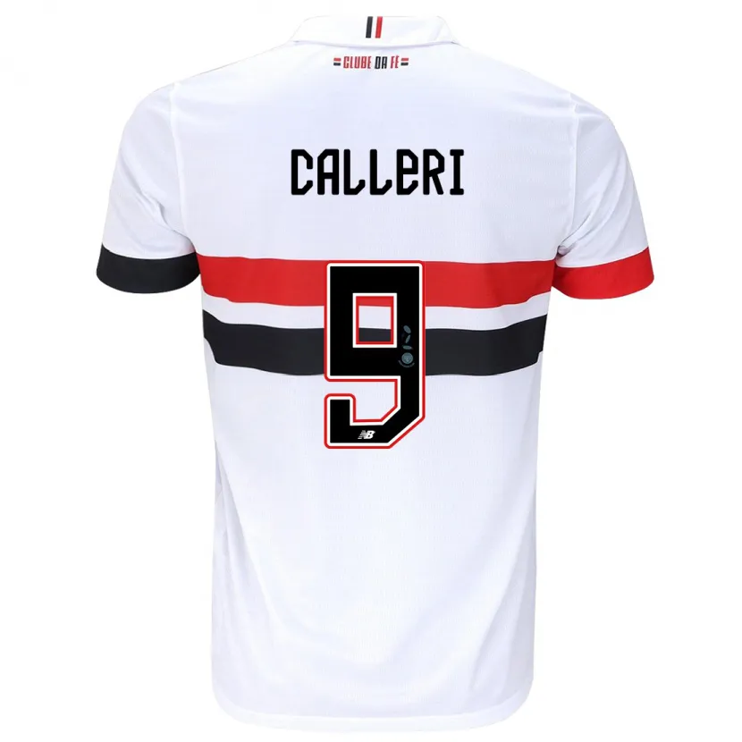 Danxen Enfant Maillot Jonathan Calleri #9 Blanc Rouge Noir Tenues Domicile 2024/25 T-Shirt