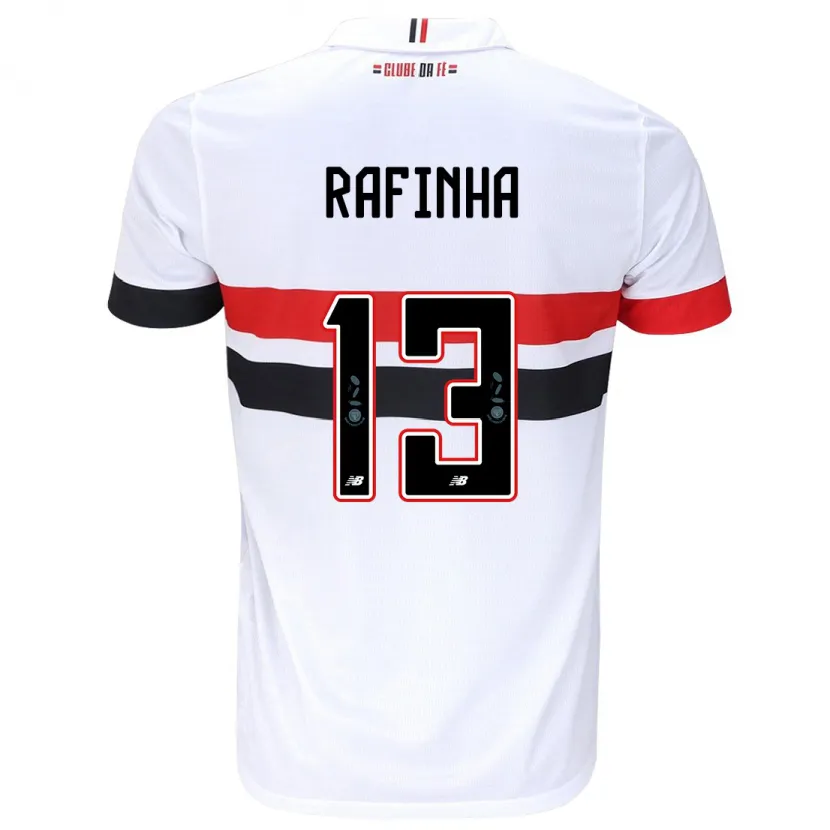 Danxen Enfant Maillot Rafinha #13 Blanc Rouge Noir Tenues Domicile 2024/25 T-Shirt