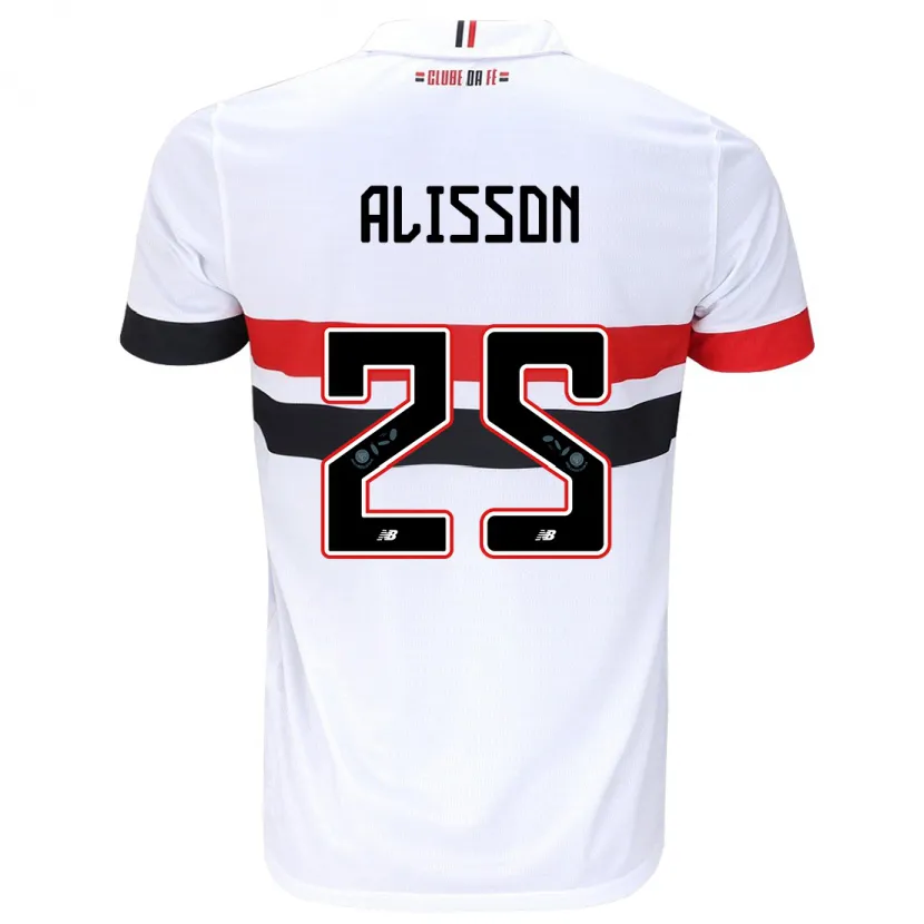 Danxen Enfant Maillot Alisson #25 Blanc Rouge Noir Tenues Domicile 2024/25 T-Shirt