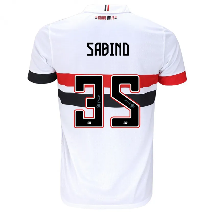 Danxen Enfant Maillot Sabino #35 Blanc Rouge Noir Tenues Domicile 2024/25 T-Shirt