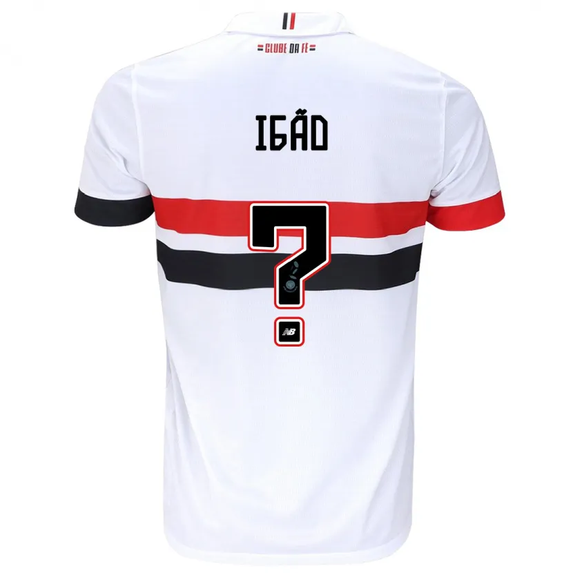 Danxen Enfant Maillot Igão #0 Blanc Rouge Noir Tenues Domicile 2024/25 T-Shirt