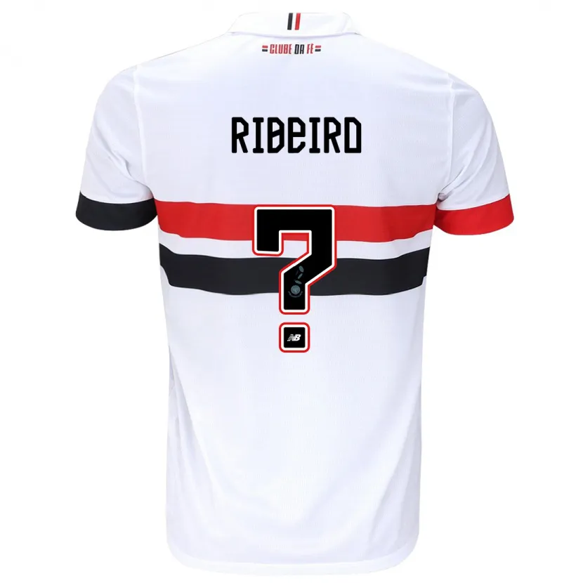 Danxen Enfant Maillot Thiago Ribeiro #0 Blanc Rouge Noir Tenues Domicile 2024/25 T-Shirt