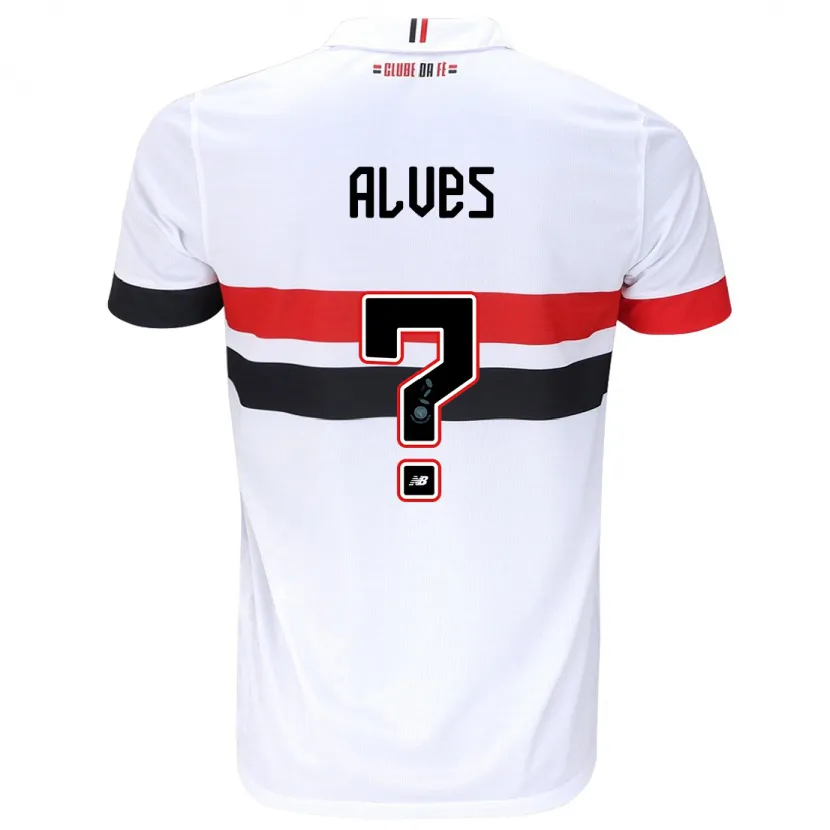 Danxen Enfant Maillot Matheus Alves #0 Blanc Rouge Noir Tenues Domicile 2024/25 T-Shirt