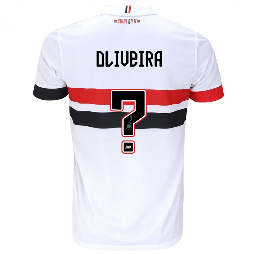 Danxen Enfant Maillot Felipe Oliveira #0 Blanc Rouge Noir Tenues Domicile 2024/25 T-Shirt