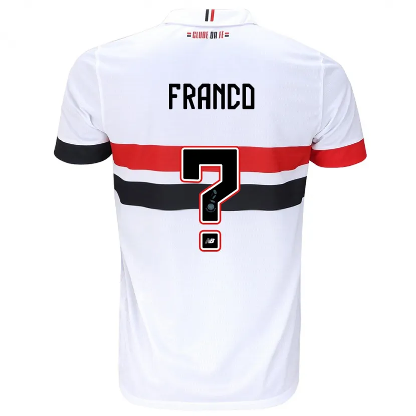 Danxen Enfant Maillot Franco #0 Blanc Rouge Noir Tenues Domicile 2024/25 T-Shirt