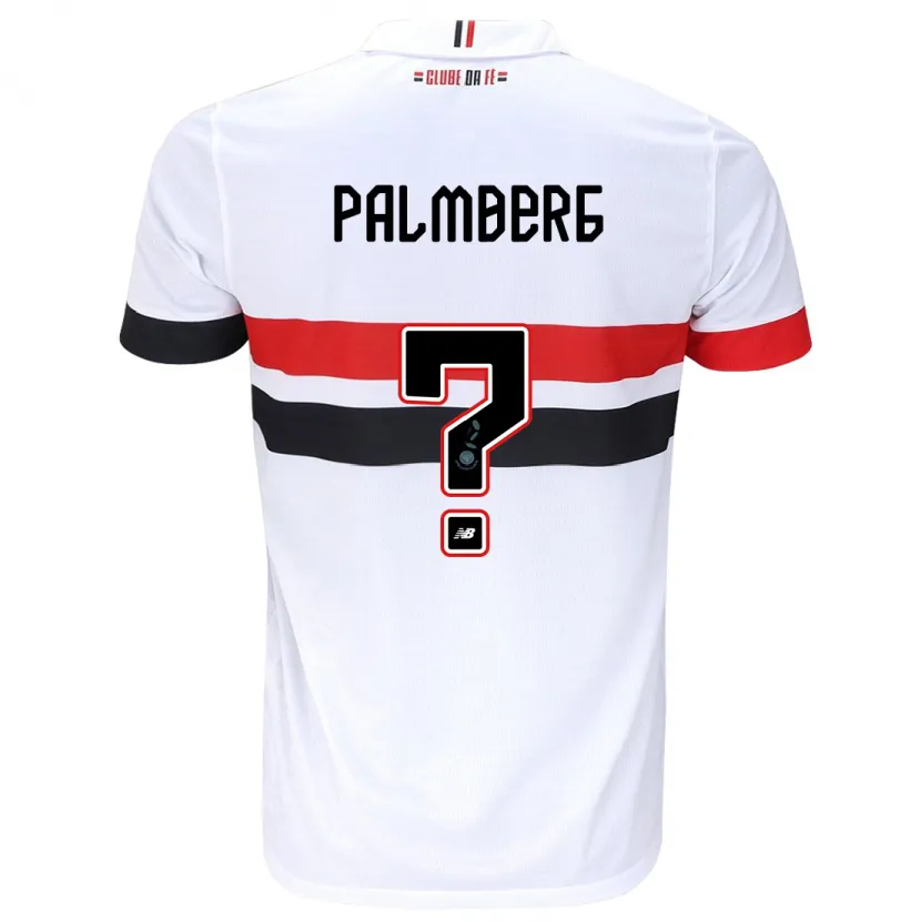 Danxen Enfant Maillot Palmberg #0 Blanc Rouge Noir Tenues Domicile 2024/25 T-Shirt