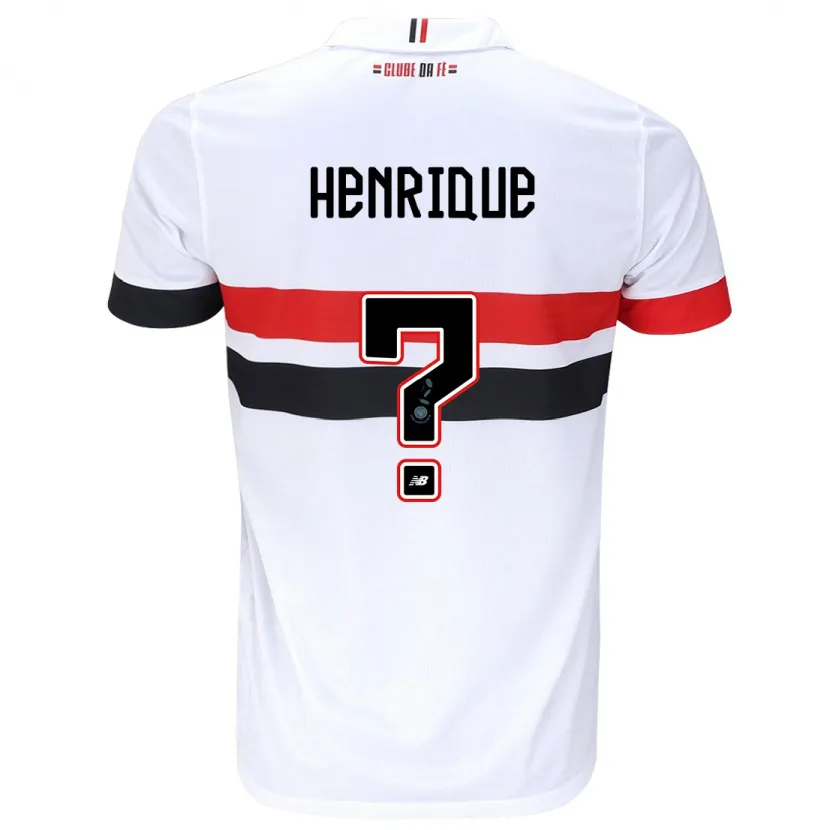 Danxen Enfant Maillot Luiz Henrique #0 Blanc Rouge Noir Tenues Domicile 2024/25 T-Shirt