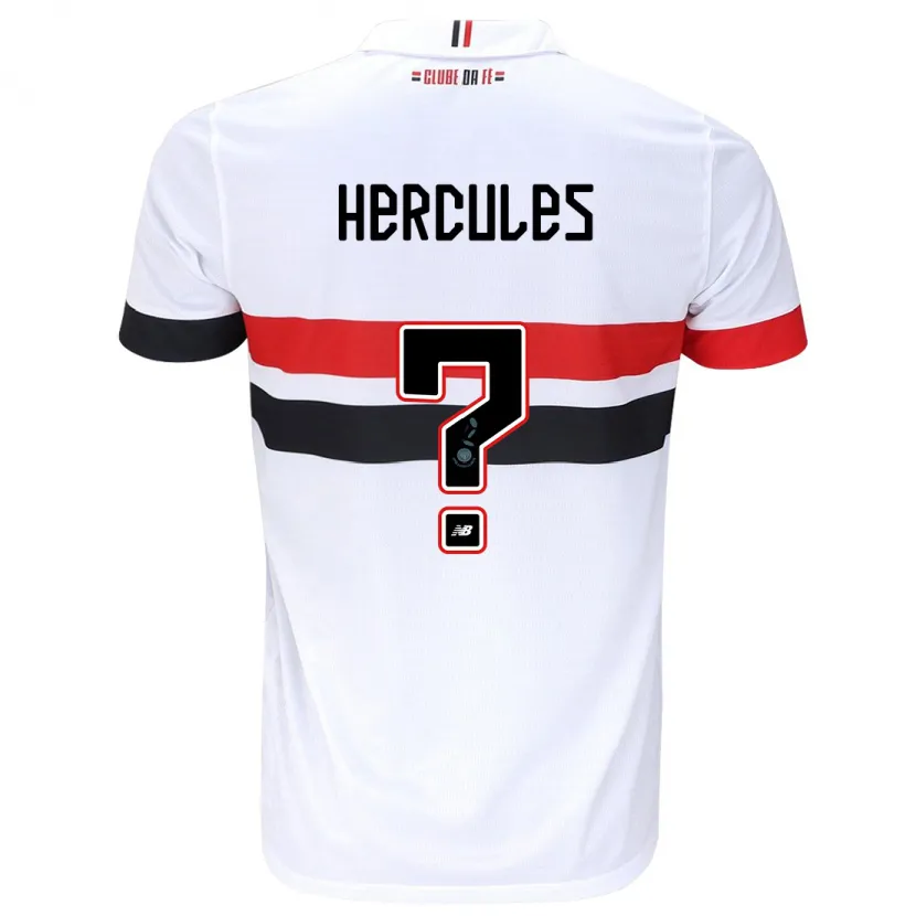 Danxen Enfant Maillot Hercules #0 Blanc Rouge Noir Tenues Domicile 2024/25 T-Shirt